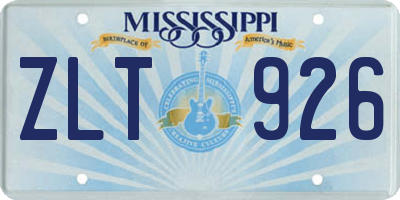 MS license plate ZLT926