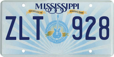 MS license plate ZLT928