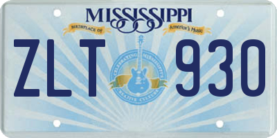 MS license plate ZLT930