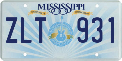MS license plate ZLT931