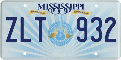 MS license plate ZLT932