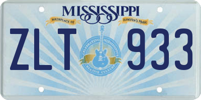 MS license plate ZLT933