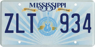 MS license plate ZLT934