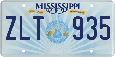 MS license plate ZLT935