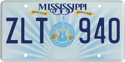 MS license plate ZLT940