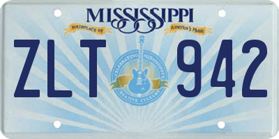 MS license plate ZLT942