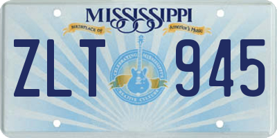MS license plate ZLT945