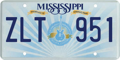 MS license plate ZLT951