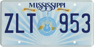 MS license plate ZLT953