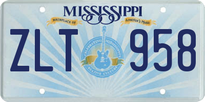 MS license plate ZLT958