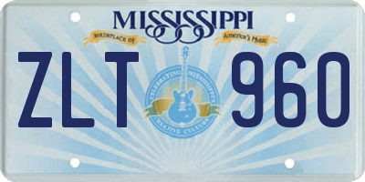 MS license plate ZLT960
