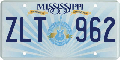 MS license plate ZLT962