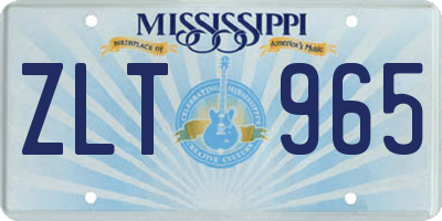MS license plate ZLT965