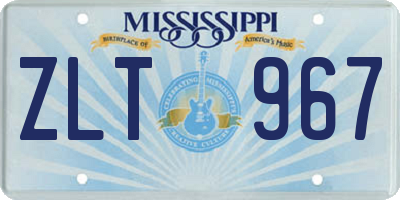 MS license plate ZLT967