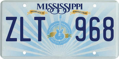 MS license plate ZLT968