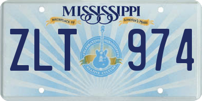 MS license plate ZLT974
