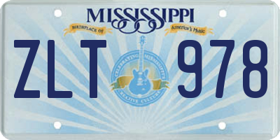 MS license plate ZLT978