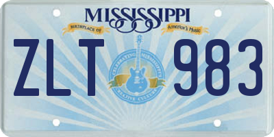 MS license plate ZLT983