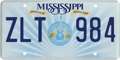 MS license plate ZLT984