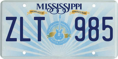 MS license plate ZLT985