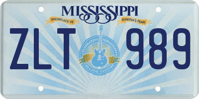 MS license plate ZLT989