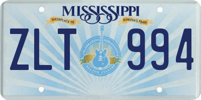 MS license plate ZLT994