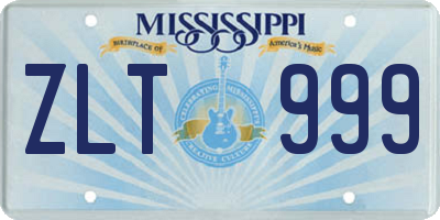 MS license plate ZLT999