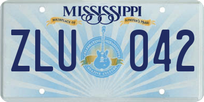 MS license plate ZLU042