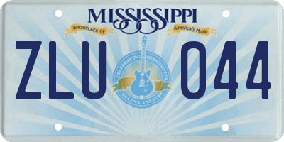 MS license plate ZLU044