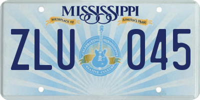 MS license plate ZLU045