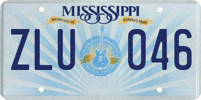 MS license plate ZLU046