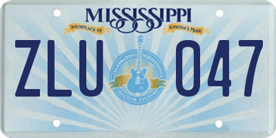 MS license plate ZLU047