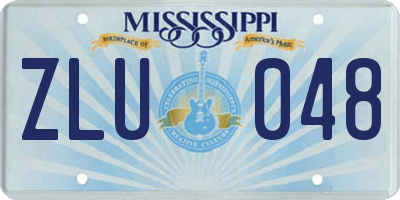 MS license plate ZLU048