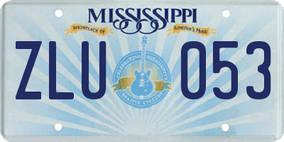 MS license plate ZLU053