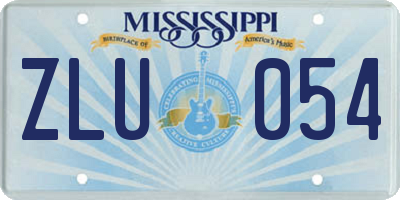 MS license plate ZLU054