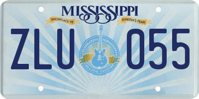 MS license plate ZLU055