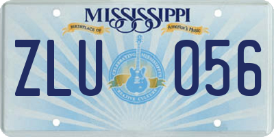 MS license plate ZLU056