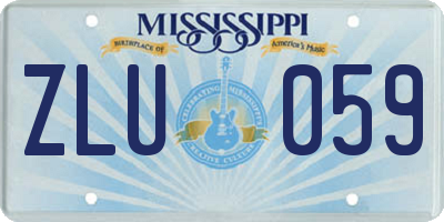 MS license plate ZLU059