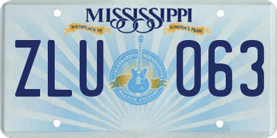 MS license plate ZLU063