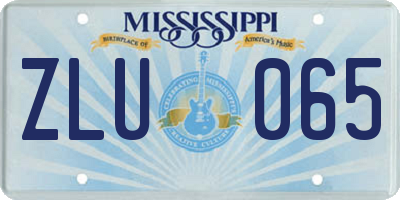 MS license plate ZLU065