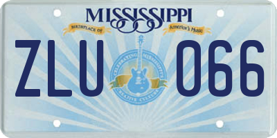 MS license plate ZLU066