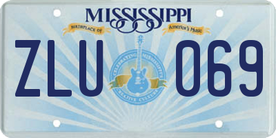 MS license plate ZLU069