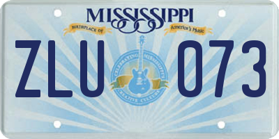 MS license plate ZLU073