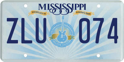 MS license plate ZLU074