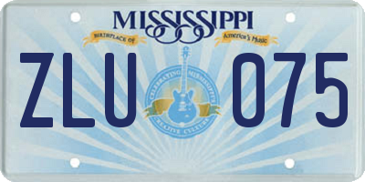 MS license plate ZLU075