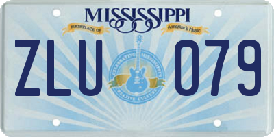MS license plate ZLU079