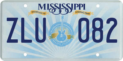 MS license plate ZLU082