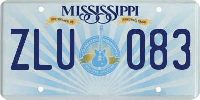 MS license plate ZLU083