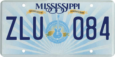 MS license plate ZLU084