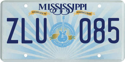 MS license plate ZLU085